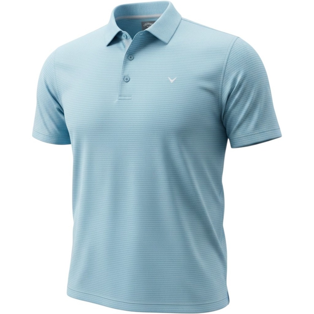 Callaway Opti-Dri XL Blue White Striped Performance Golf Polo Shirt Short Slv
